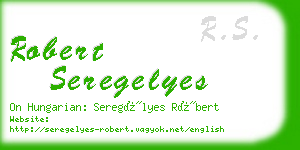 robert seregelyes business card